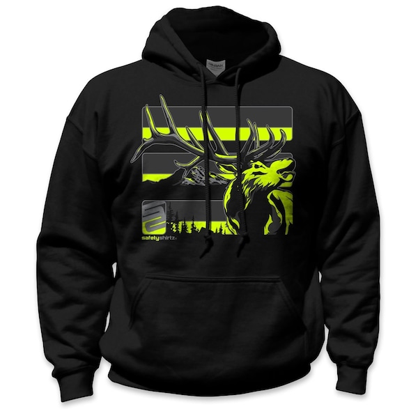 Stealth Elk Reflective High Visibility Hoodie, Black, 2XL
